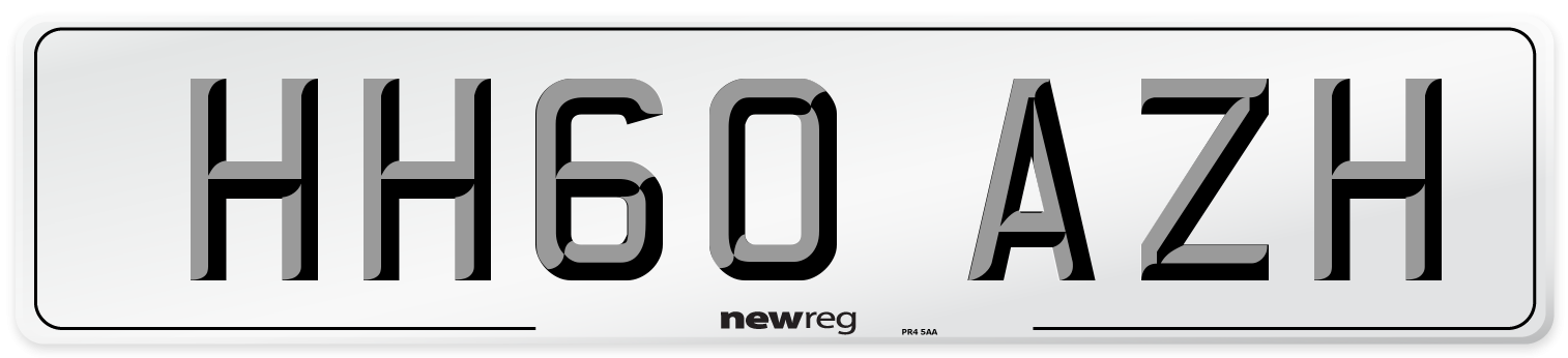 HH60 AZH Number Plate from New Reg